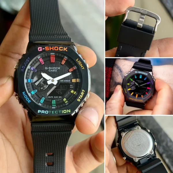 G-Shock CasiOak Black Steel Rainbow First Copy Watch