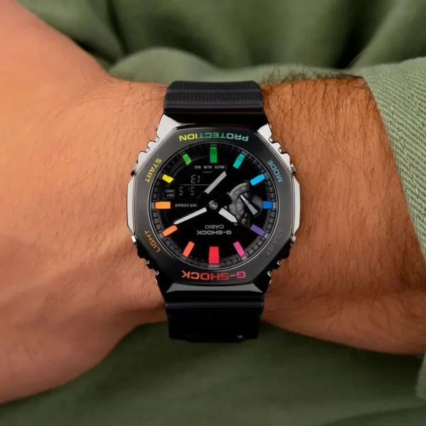 G-Shock CasiOak Black Steel Rainbow First Copy Watch