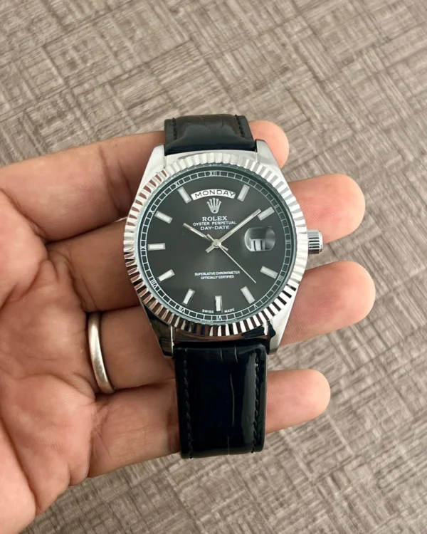 Rolex Day-Date Croco Black First Copy