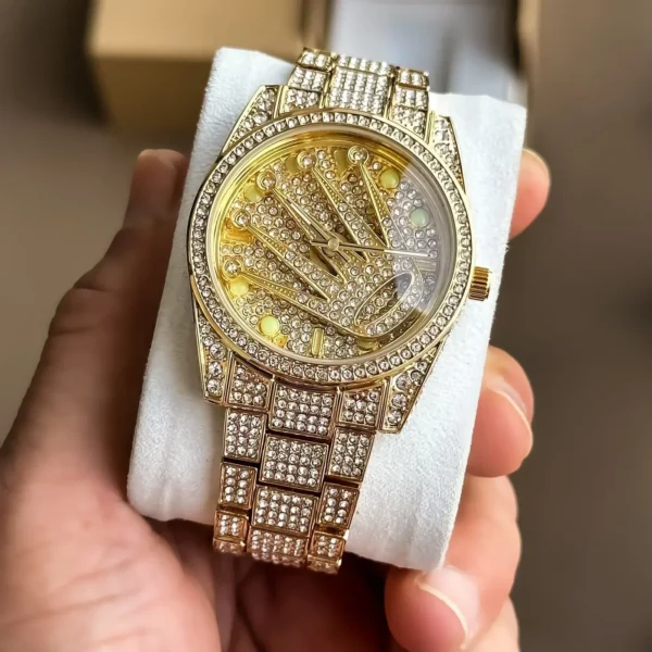 Rolex Logo Rotating Gold First Copy Watch