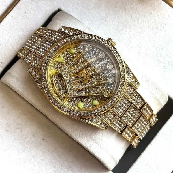 Rolex Logo Rotating Gold First Copy Watch