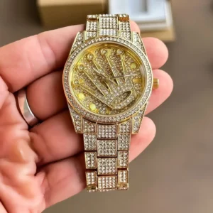 Rolex Logo Rotating Gold First Copy Watch