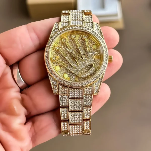 Rolex Logo Rotating Gold First Copy Watch