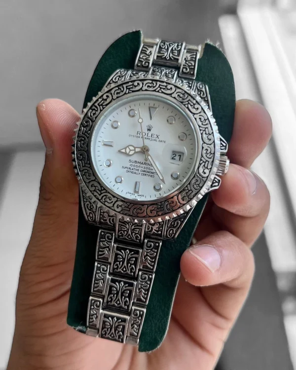 Hand Engraved Rolex Rajwadi Watch