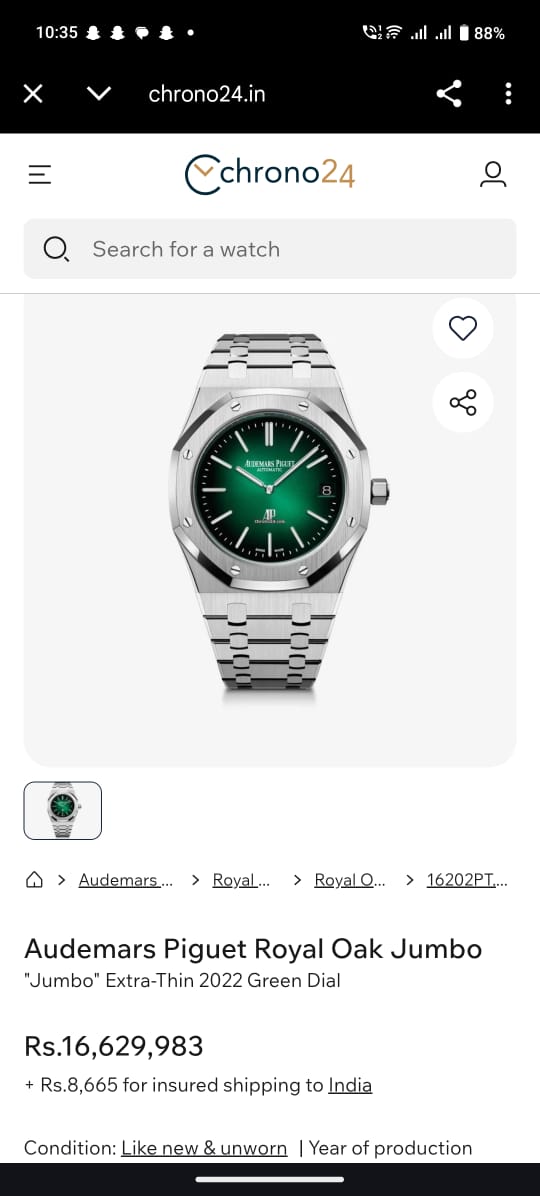 Audemars Piguet Royal Oak First Copy Watch for Men at Zest Shop India