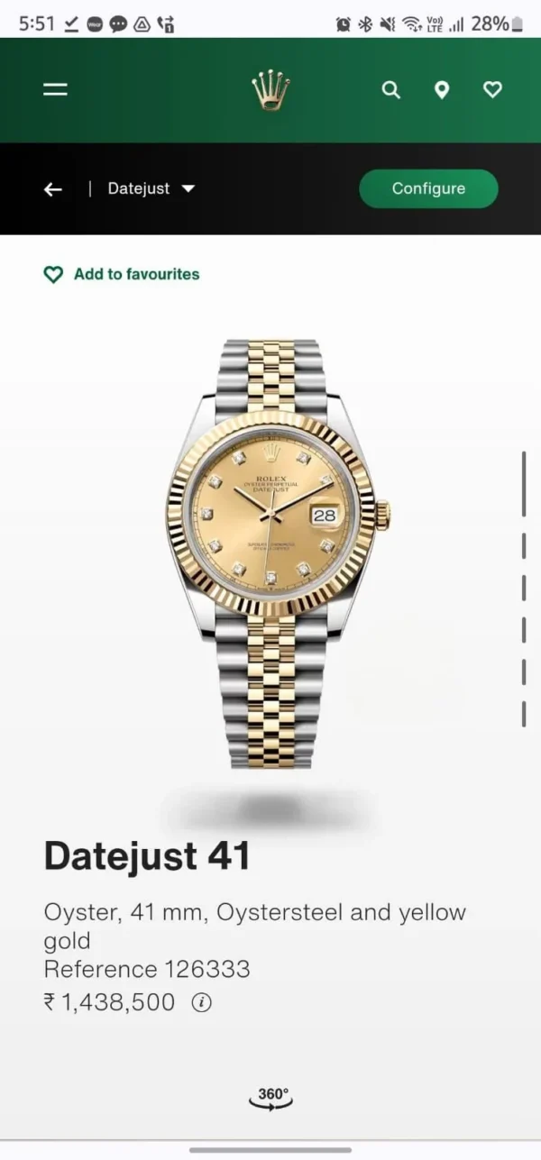 Rolex DateJust First Copy Watch in India Jaipur Luxury