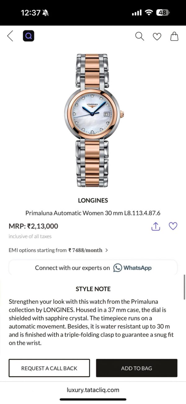 Longines First Copy Watch at Zest Shop India